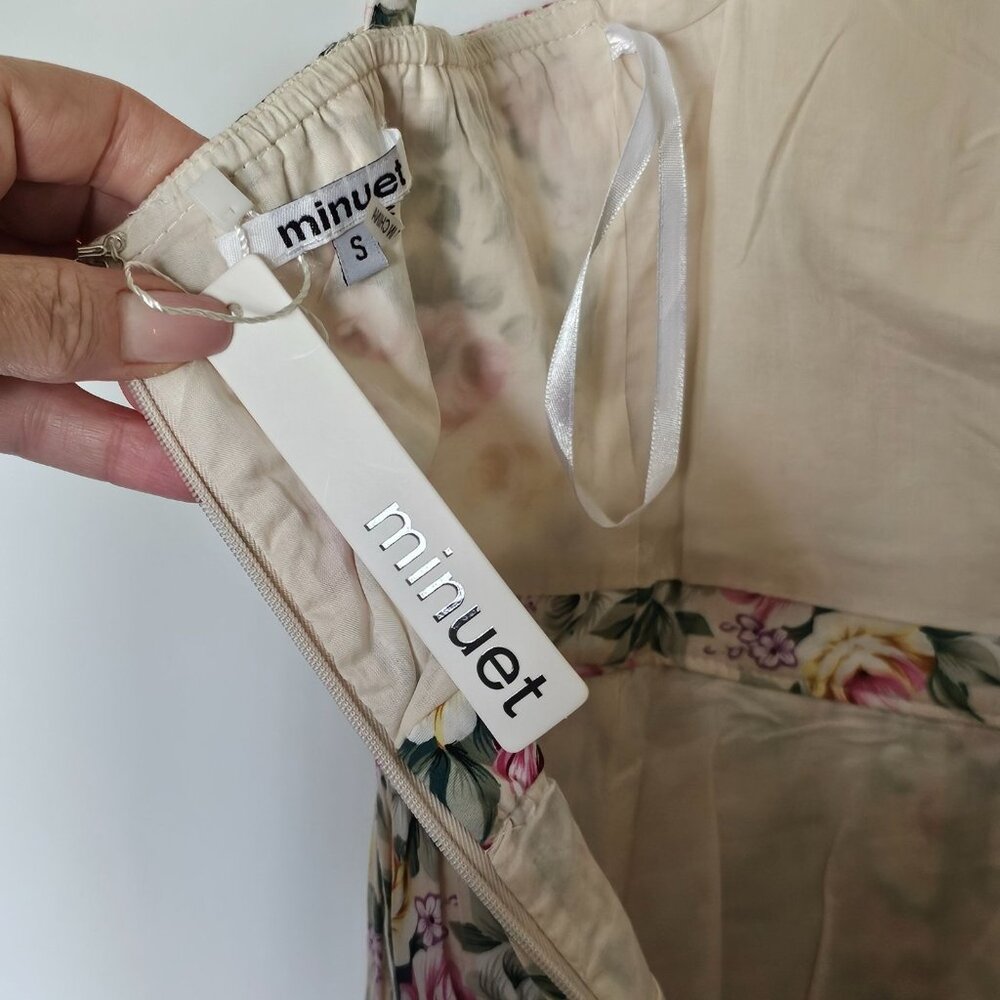 REVOLVE Minuet White Floral Mini Dress with Pink and Green Accents - Picture 3 of 15